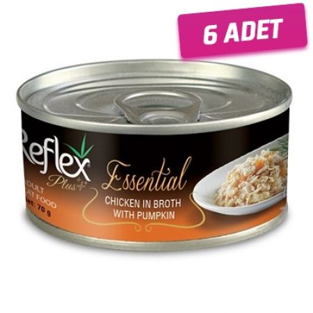 Reflex Plus Tavuk ve Balkabaklı Yetişkin Konserve Kedi Maması 70 Gr - 6 Adet