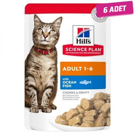 Hills Adult Okyanus Balıklı Pouch Yetişkin Konserve Kedi Maması 85 Gr - 6 Adet