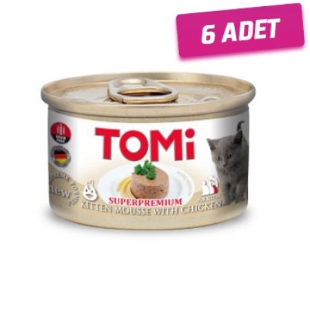 Tomi Kıyılmış Tavuklu Tahılsız Yavru Konserve Kedi Maması 85 Gr - 6 Adet