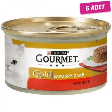 Gourmet Gold Savoury Cake Sığır Etli Konserve Kedi Maması 85 Gr - 6 Adet
