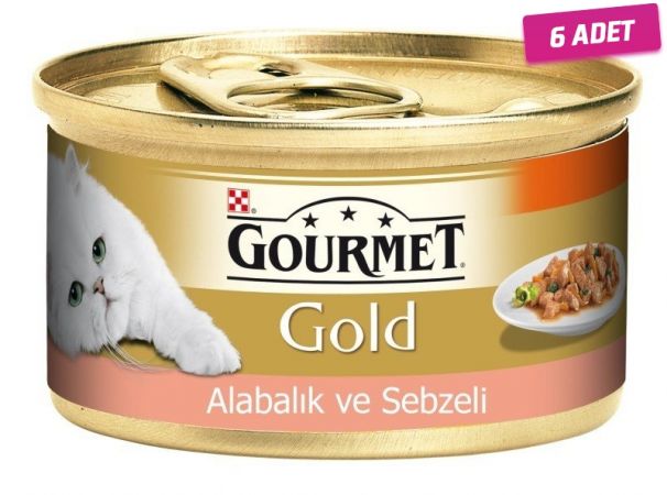 Gourmet Gold Alabalık ve Sebzeli Yetişkin Konserve Kedi Maması 85 Gr - 6 Adet