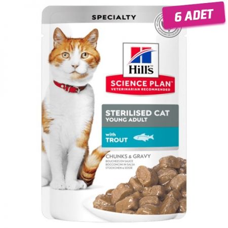 Hills Sterilised Alabalıklı Pouch Kısırlaştırılmış Konserve Kedi Maması 85 Gr - 6 Adet