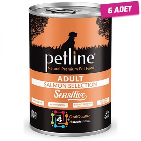 Petline Natural Adult Sensitive Somon Balıklı Pate Yetişkin Köpek Konservesi 400 Gr - 6 Adet