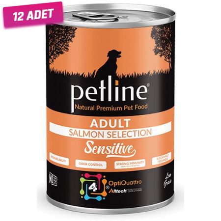 Petline Natural Adult Sensitive Somon Balıklı Pate Yetişkin Köpek Konservesi 400 Gr - 12 Adet