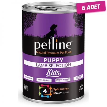Petline Natural Puppy Kids Kuzu ve Pirinçli Pate Köpek Konservesi 400 Gr - 6 Adet