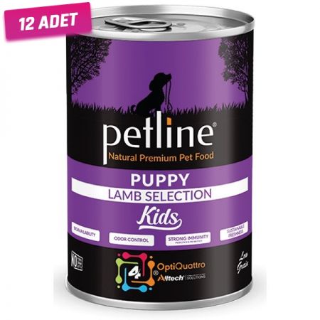Petline Natural Puppy Kids Kuzu ve Pirinçli Pate Köpek Konservesi 400 Gr - 12 Adet
