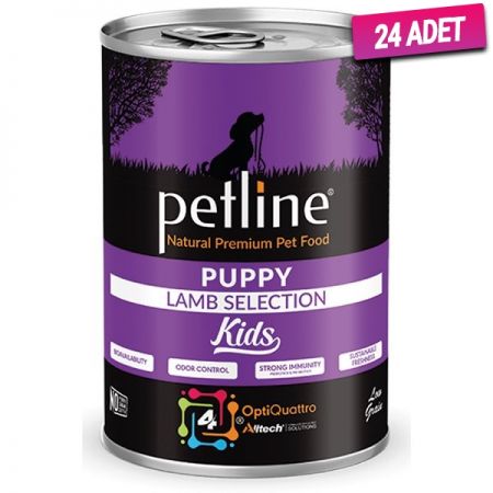 Petline Natural Puppy Kids Kuzu ve Pirinçli Pate Köpek Konservesi 400 Gr - 24 Adet