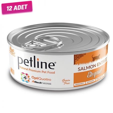 Petline Natural Adult Elegant Somon Balıklı Pate Yetişkin Kedi Konservesi 80 Gr - 12 Adet