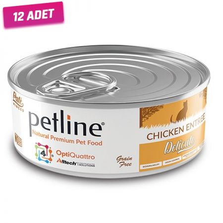 Petline Natural Adult Delicate Tavuklu Pate Hassas Yetişkin Kedi Konservesi 80 Gr - 12 Adet