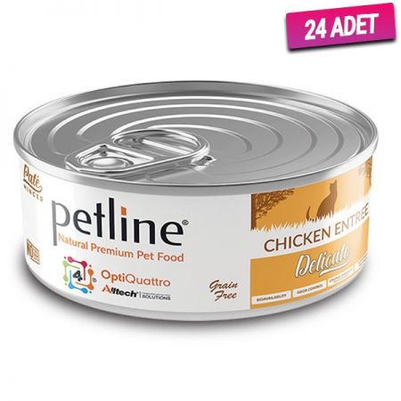Petline Natural Adult Delicate Tavuklu Pate Hassas Yetişkin Kedi Konservesi 80 Gr - 24 Adet