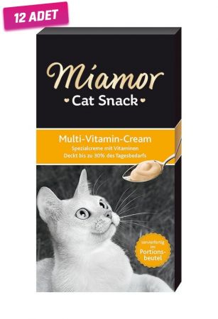 Miamor Cream Multivitamin Katkılı Sıvı Kedi Ödül Maması 6x15 Gr - 12 Adet