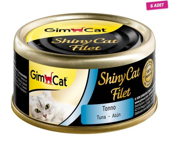 Gimcat Shinycat Kıyılmış Fileto Tuna Balıklı Yetişkin Konserve Kedi Maması 70 Gr - 6 Adet