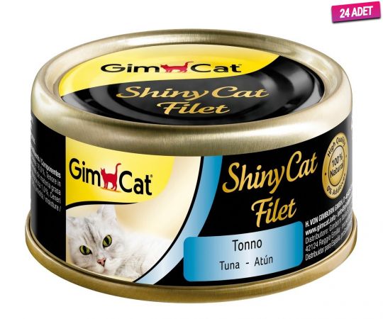 Gimcat Shinycat Kıyılmış Fileto Tuna Balıklı Yetişkin Konserve Kedi Maması 70 Gr - 24 Adet