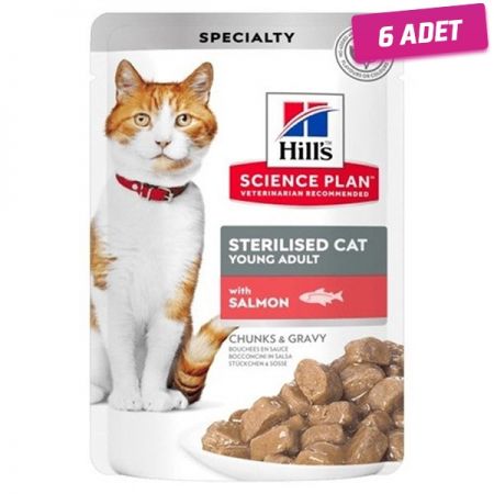 Hills Sterilised Somonlu Pouch Kısırlaştırılmış Konserve Kedi Maması 85 Gr - 6 Adet