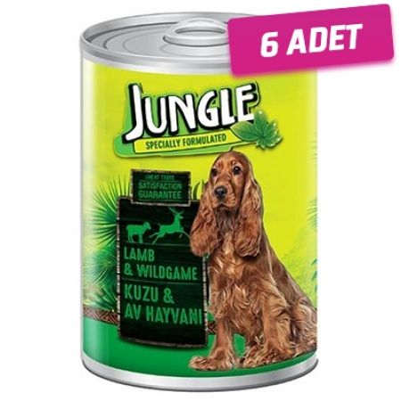 Jungle Kuzu Etli ve Av Hayvanlı Yetişkin Köpek Konservesi 415 Gr - 6 Adet