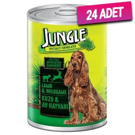 Jungle Kuzu Etli ve Av Hayvanlı Yetişkin Köpek Konservesi 415 Gr - 24 Adet