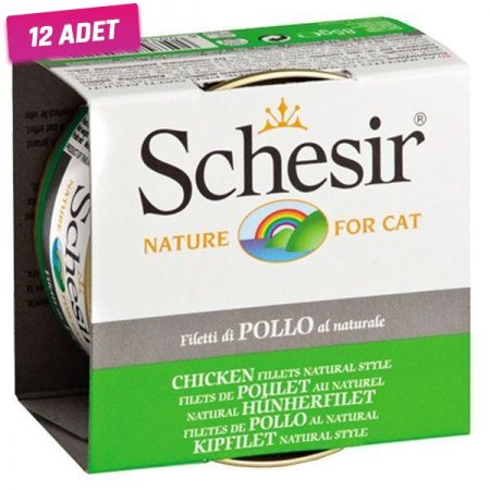 Schesir Tavuklu Naturel Konserve Kedi Maması 85 Gr - 12 Adet