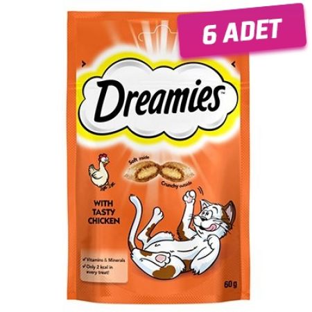 Dreamies İçi Dolgulu Tavuklu Kıtır Kedi Ödül Maması 60 Gr - 6 Adet