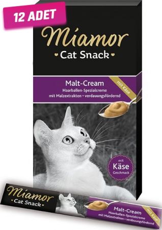 Miamor Cream Malt Peynir Özlü Sıvı Kedi Ödül Maması 6x15 Gr - 12 Adet