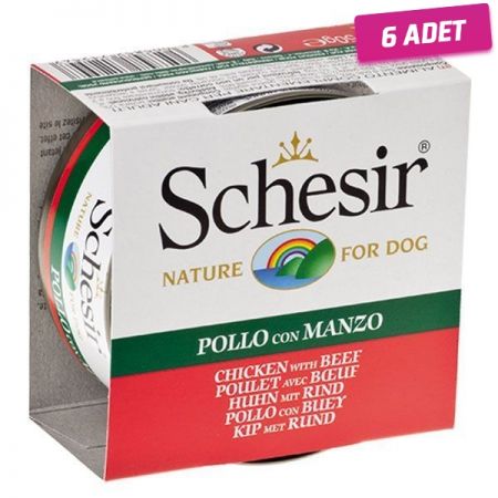 Schesir Tavuk Fileto Jöleli Konserve Köpek Maması 150 Gr - 6 Adet