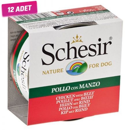 Schesir Tavuk Fileto Jöleli Konserve Köpek Maması 150 Gr - 12 Adet