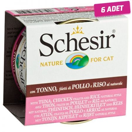 Schesir Ton Balıklı ve Tavuklu Naturel Konserve Kedi Maması 85 Gr - 6 Adet