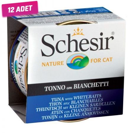 Schesir Ton Balıklı ve Ringa Balıklı Jöleli Konserve Kedi Maması 85 Gr - 12 Adet