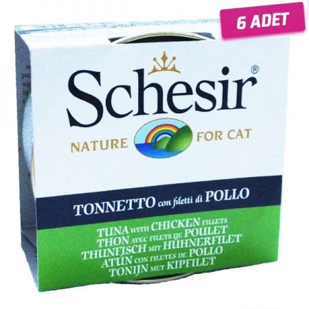 Schesir Ton Balıklı ve Tavuklu Jöleli Konserve Kedi Maması 85 Gr - 6 Adet