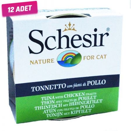 Schesir Ton Balıklı ve Tavuklu Jöleli Konserve Kedi Maması 85 Gr - 12 Adet