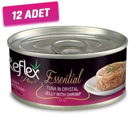 Reflex Plus Ton Balık ve Karidesli Jöleli Yetişkin Konserve Kedi Maması 70 Gr - 12 Adet