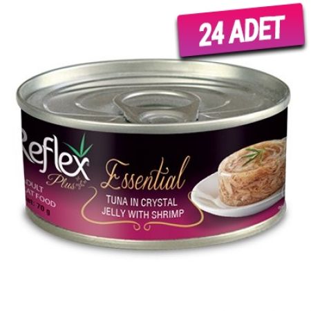 Reflex Plus Ton Balık ve Karidesli Jöleli Yetişkin Konserve Kedi Maması 70 Gr - 24 Adet