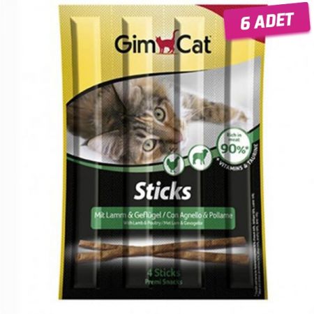 Gimcat Sticks Kuzu Tavuklu Kedi Ödül Çubuğu 4 Adet 20 Gr - 6 Adet