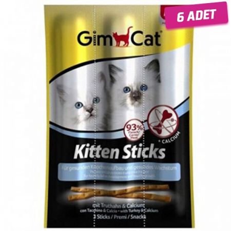 Gimcat Kedi Ödül Çubuğu Sticks Kitten Hindi 3x3gr - 6 Adet