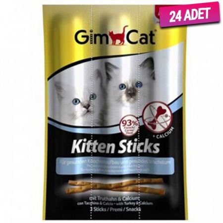 Gimcat Sticks Kitten Hindili Kedi Ödül Çubuğu 3 Adet 3 Gr - 24 Adet