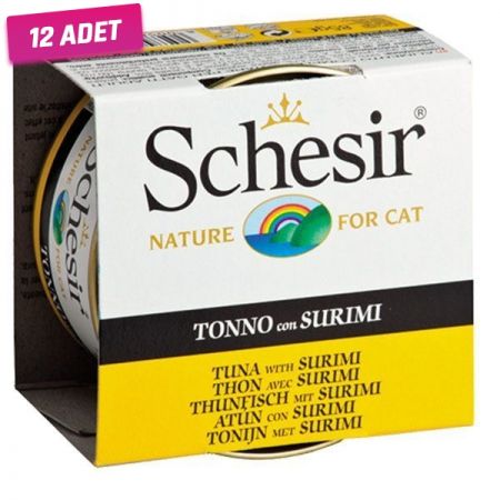 Schesir Ton Balık ve Surimi Jöleli Konserve Kedi Maması 85 Gr - 12 Adet