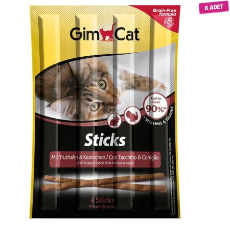 Gimcat Sticks Hindi ve Tavşanlı Kedi Ödül Çubuğu 4 Adet 20 Gr - 6 Adet