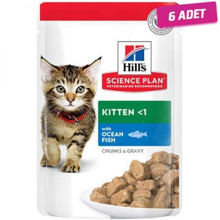 Hills Kitten Okyanus Balıklı Pouch Yavru Konserve Kedi Maması 85 Gr - 6 Adet