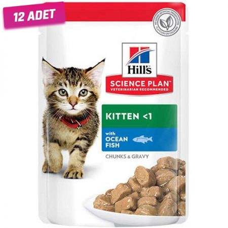 Hills Kitten Okyanus Balıklı Pouch Yavru Konserve Kedi Maması 85 Gr - 12 Adet