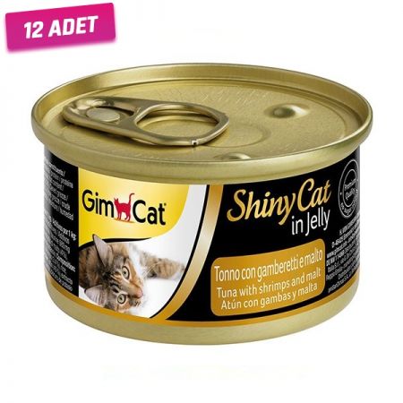 Gimcat Shinycat Tuna Balık ve Karidesli Konserve Kedi Maması 70 Gr - 12 Adet
