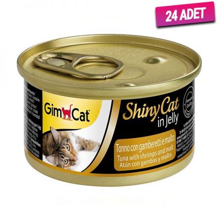 Gimcat Shinycat Tuna Balık ve Karidesli Konserve Kedi Maması 70 Gr - 24 Adet