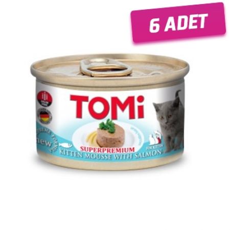 Tomi Kıyılmış Somonlu Tahılsız Yavru Konserve Kedi Maması 85 Gr - 6 Adet