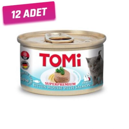 Tomi Kıyılmış Somonlu Tahılsız Yavru Konserve Kedi Maması 85 Gr - 12 Adet