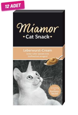 Miamor Cream Ciğerli Kedi Ödül Maması 6x15 Gr - 12 Adet