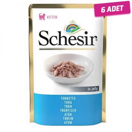 Schesir Jöleli Kitten Ton Balık Yavru Konserve Kedi Maması 85 Gr - 6 Adet