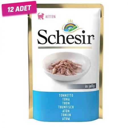 Schesir Jöleli Kitten Ton Balık Yavru Konserve Kedi Maması 85 Gr - 12 Adet