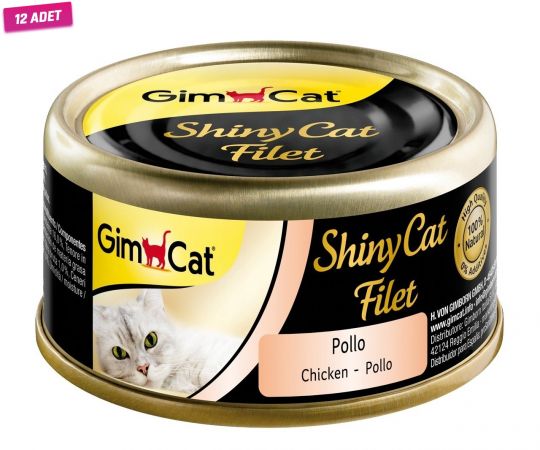 Gimcat Shinycat Kıyılmış Fileto Tavuklu Yetişkin Kedi Konservesi 70 Gr - 12 Adet