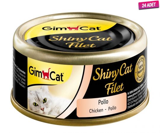 Gimcat Shinycat Kıyılmış Fileto Tavuklu Yetişkin Kedi Konservesi 70 Gr - 24 Adet