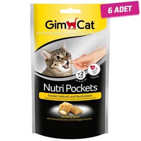 Gimcat Nutri Pockets Peynir Taurin Kedi Ödül Maması Tablet 60 Gr - 6 Adet