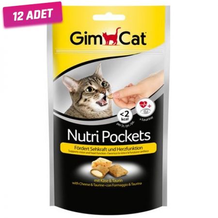 Gimcat Nutri Pockets Peynir Taurin Kedi Ödül Maması Tablet 60 Gr - 12 Adet