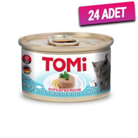 Tomi Kıyılmış Somonlu Tahılsız Yavru Konserve Kedi Maması 85 Gr - 24 Adet